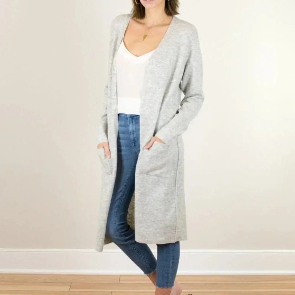 John + Jenn Cotton  Grey Long Cardigan